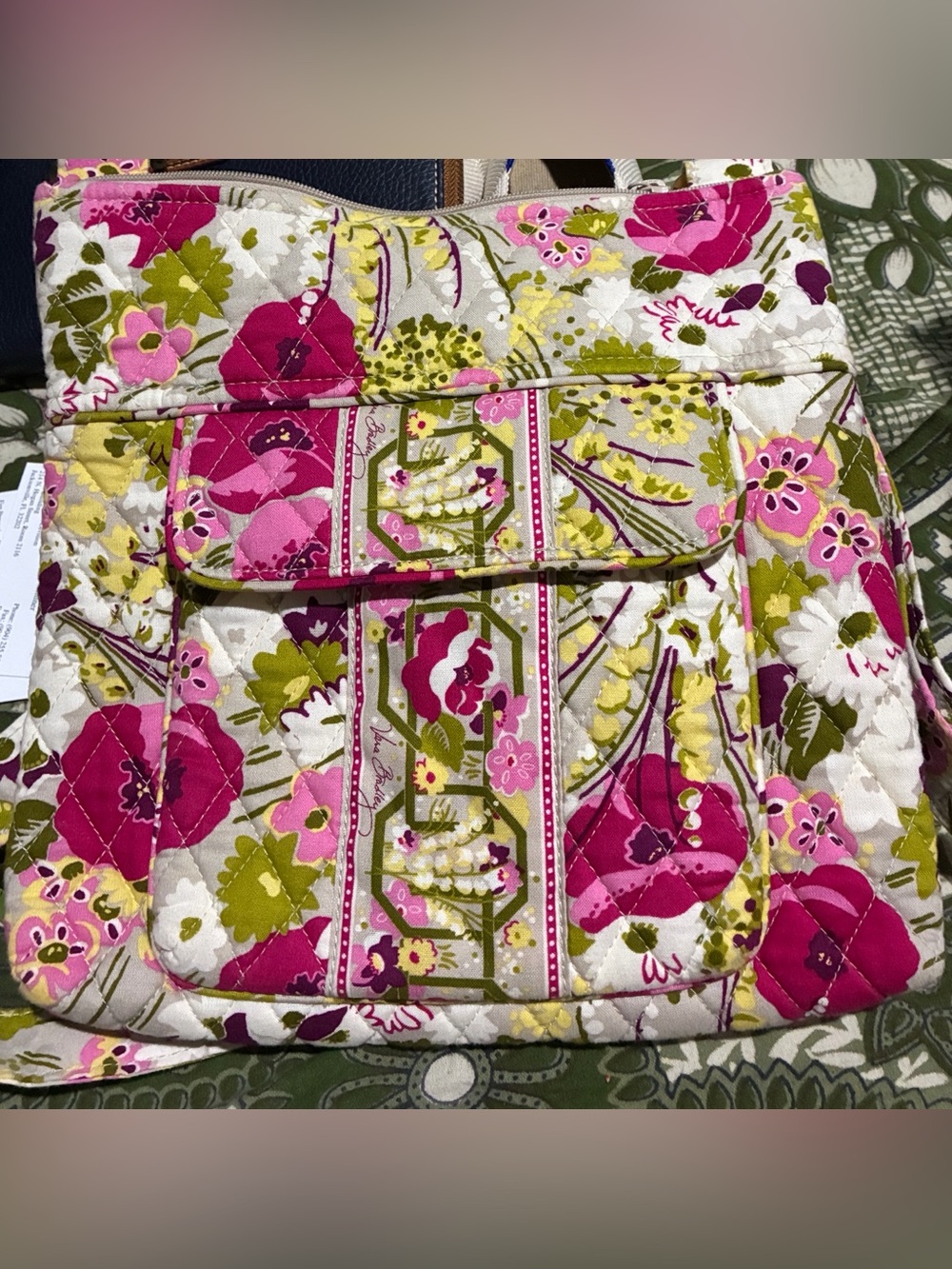 Vera Bradley Large Flap Hipster Bag. NWOT. “Make Me Blush”Adjustable 44” Strap.